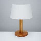 Lampe de table en bois à fut trilobé circa 1970