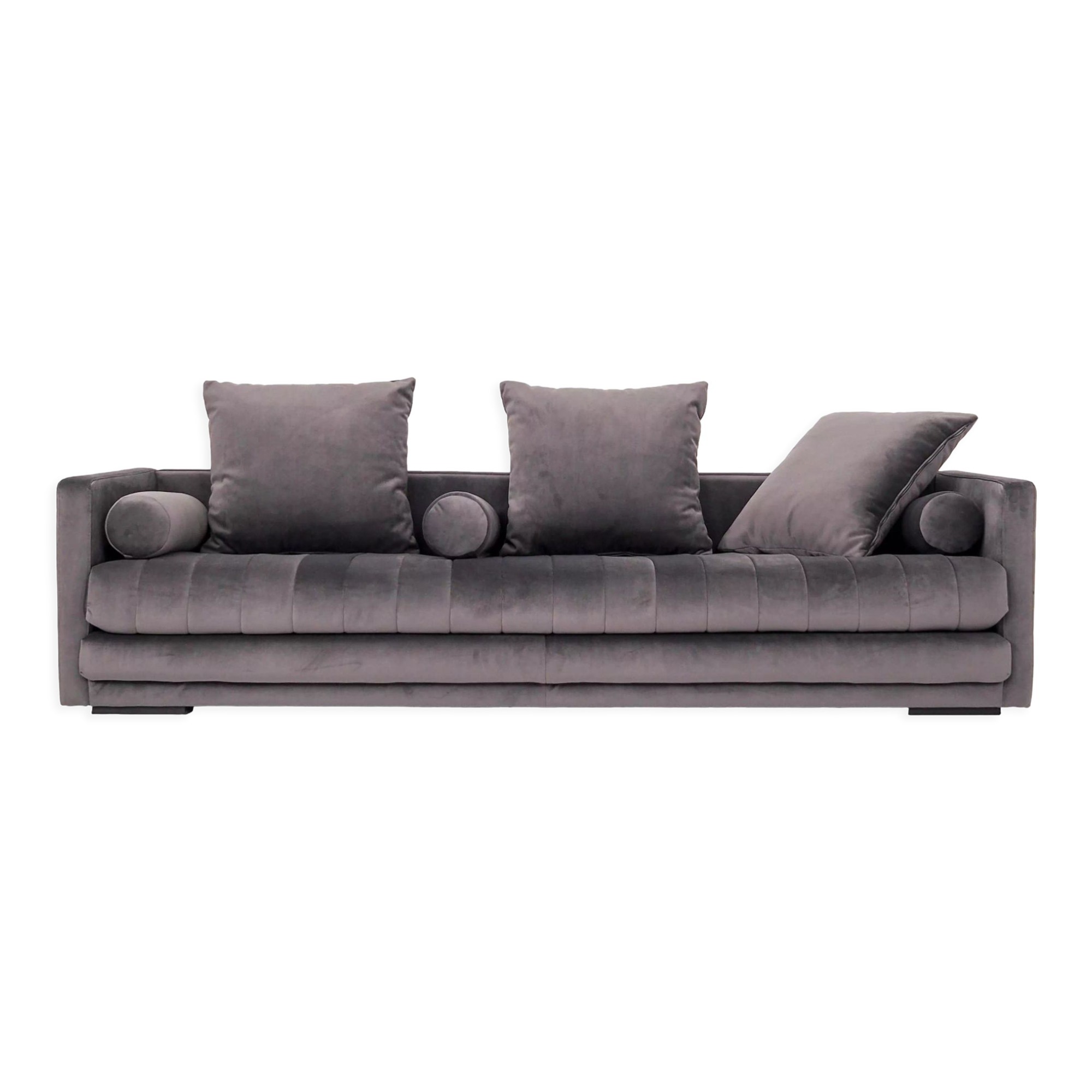 Canapé kopenhaga gris velour, design scandinave