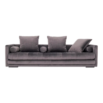Canapé kopenhaga gris velour, design scandinave