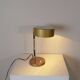 Chrome and ruby brass table lamp in the style of Oscar Torlasco, 1960s.