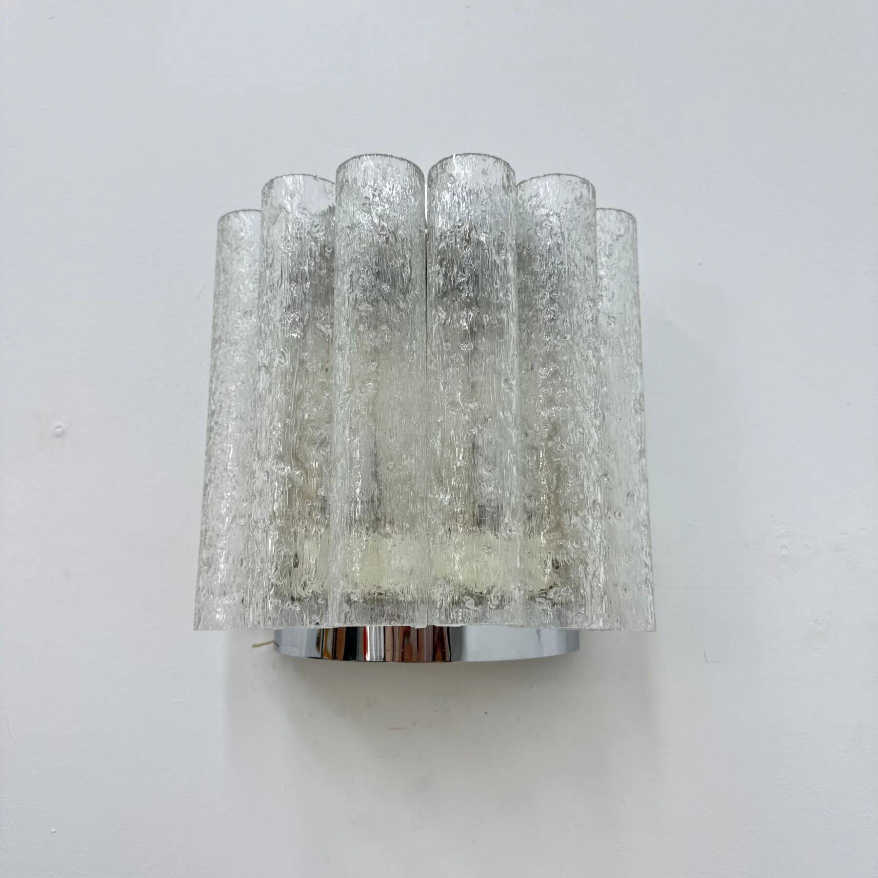 Mid-century glass tube Doria Leuchten wall lamp / sconce, 1970s