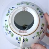 Pair of Royal Lily Aux Barbeaux Porcelain Ball Lamps