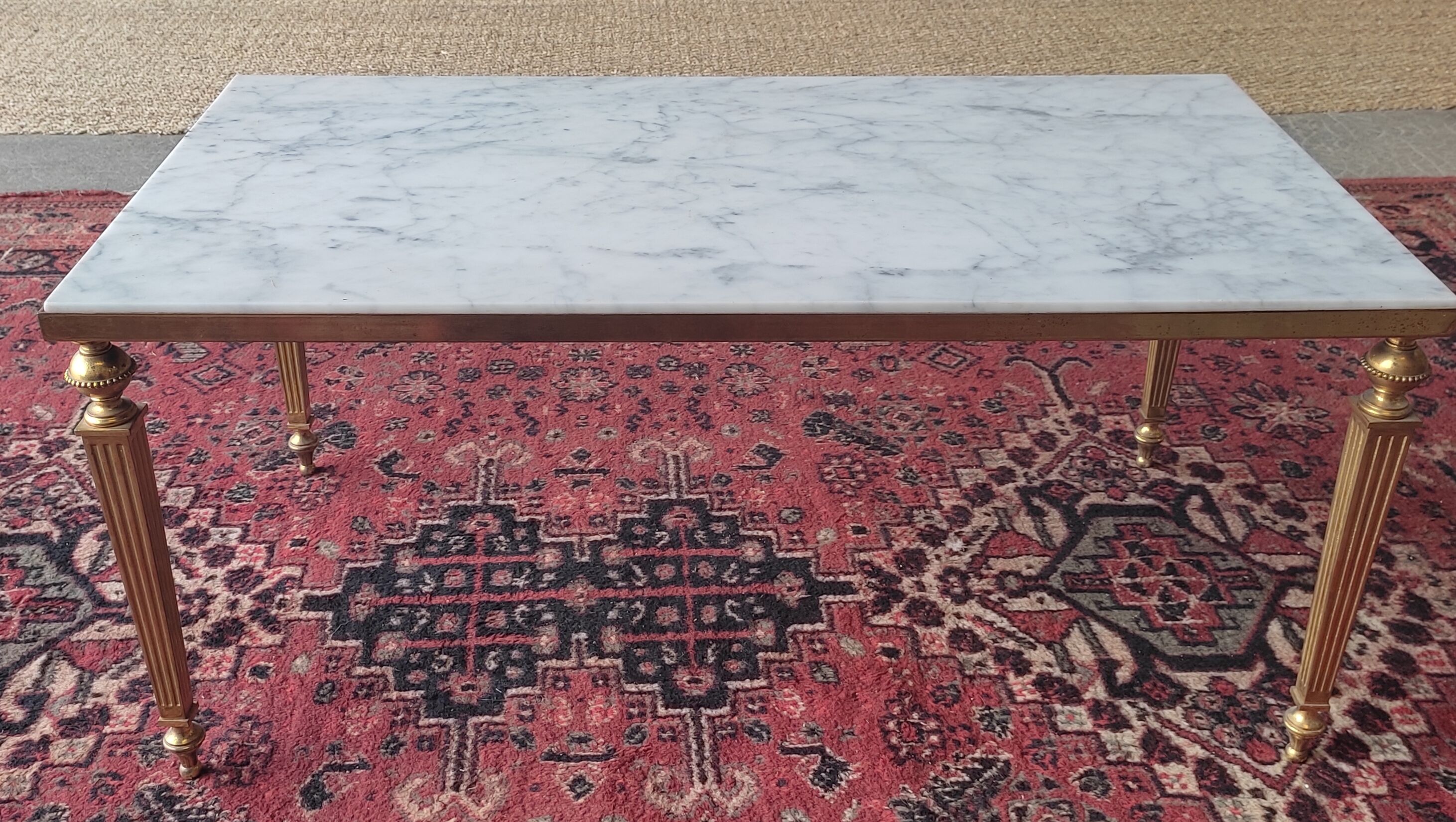 Marble and brass coffee table
