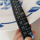 set of 5 Creil et Montereau soup plates, blue flower pattern