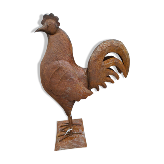 Statue poule en fer