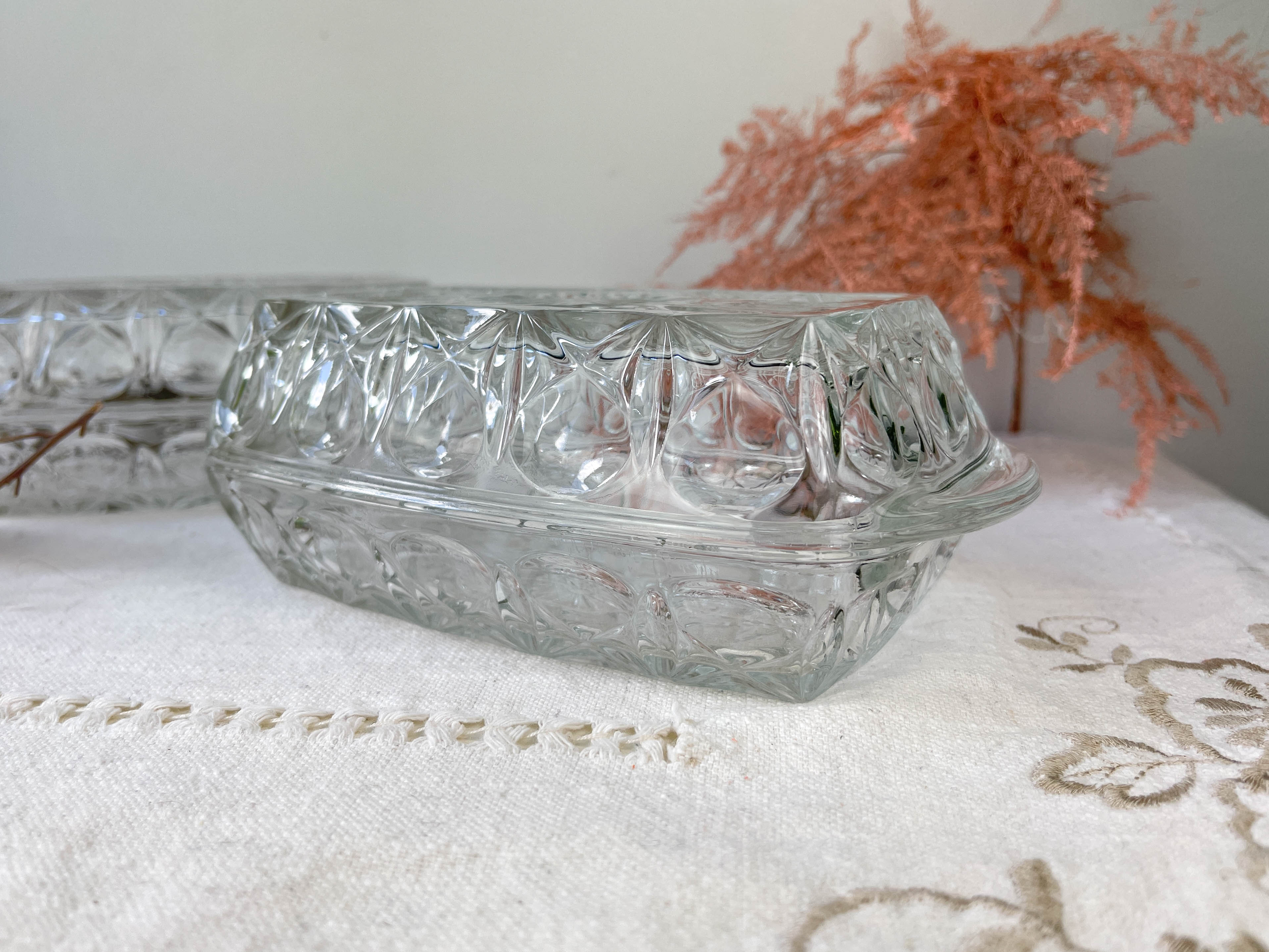 Vintage glass butter maker made in france reims