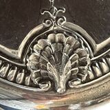 Silver-plated metal caviar service and 12 silver Minerva goblets, circa 1900