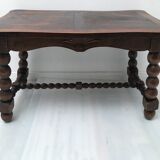 Table basse en bois pieds tourné vintage