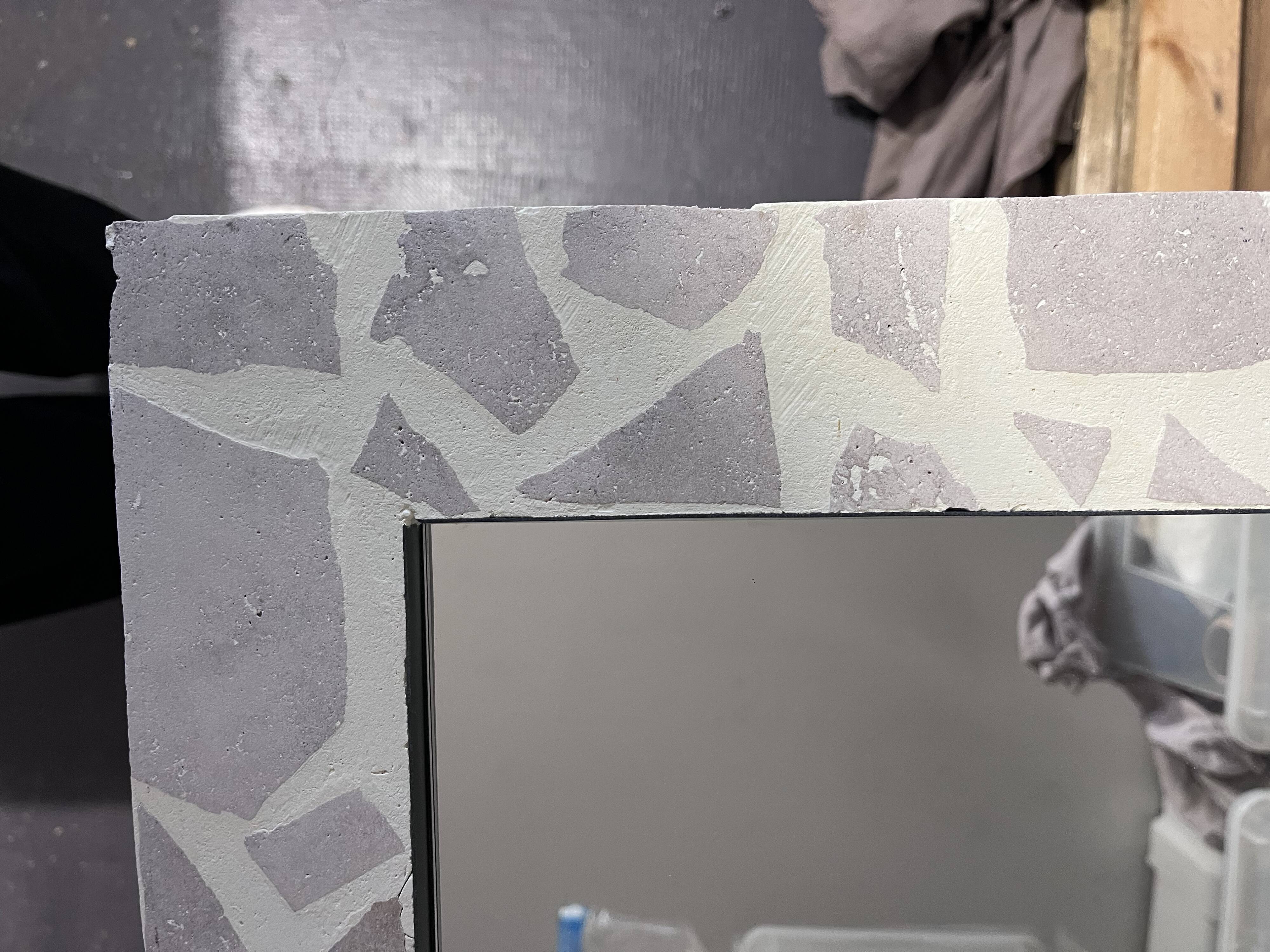 Miroir en travertin - fait main