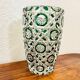 Vase en verre vert par Val St Lambert Belgique