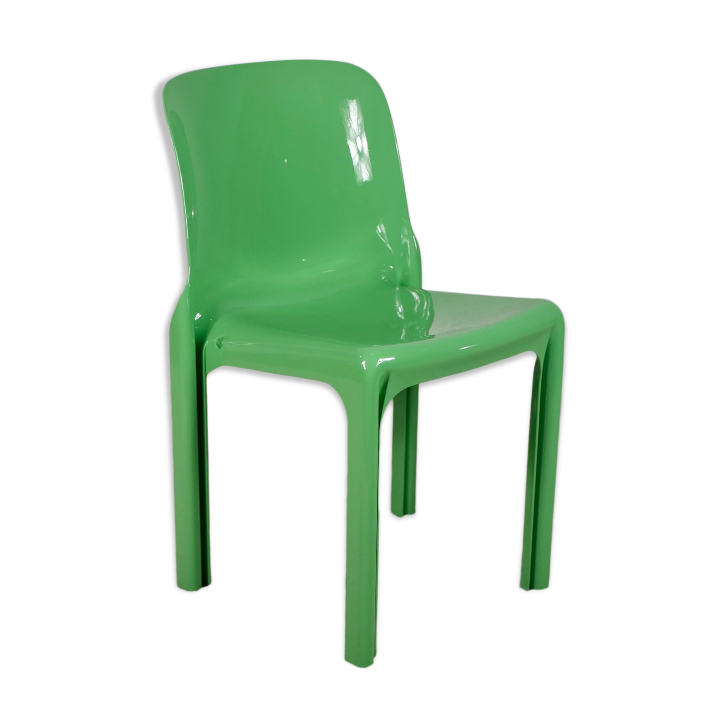 オリジナルヴィンテージ Artemide Selene Artemide Selene Dining Chair by Vico Magistretti (Green