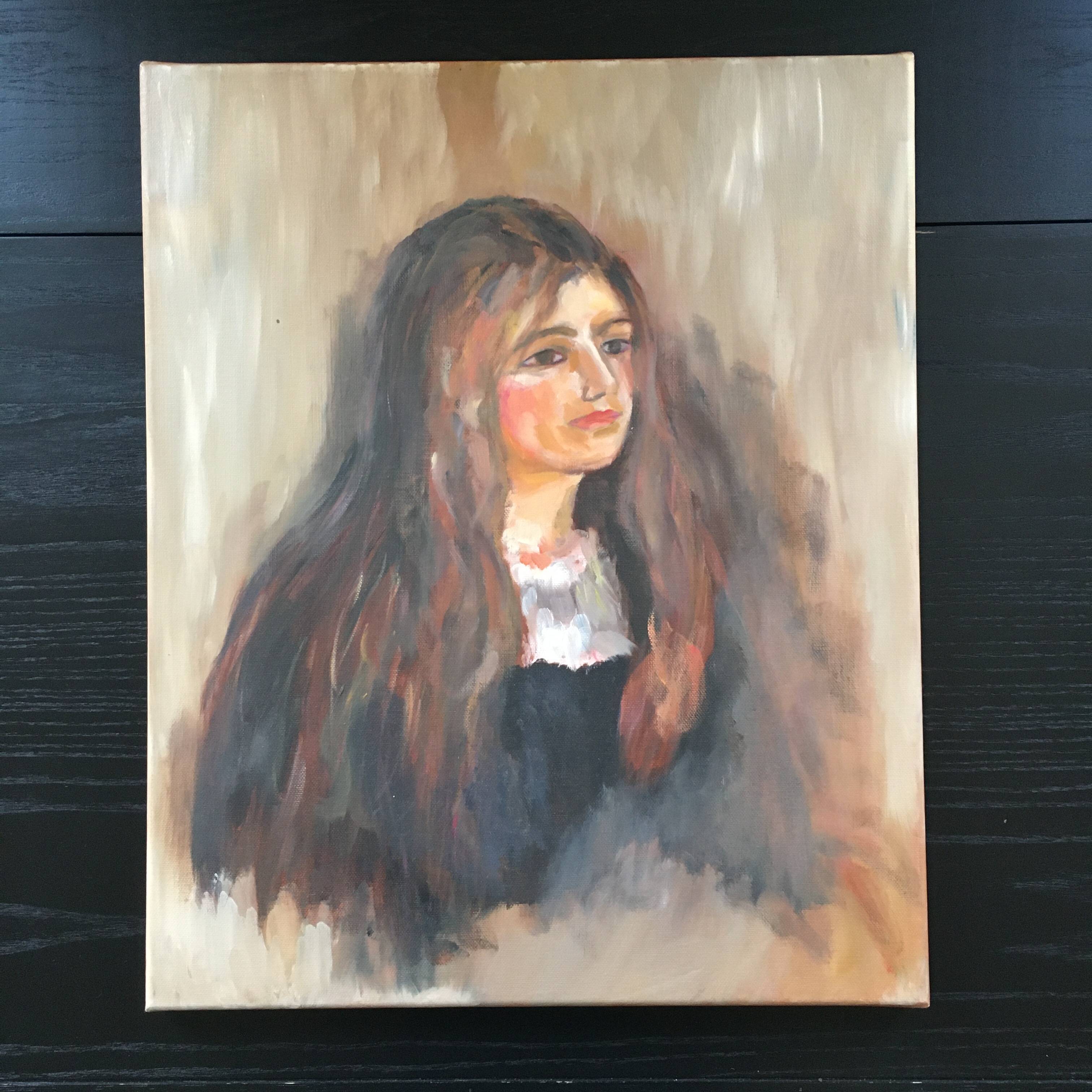 Tableau jeune femme aux cheveux longs