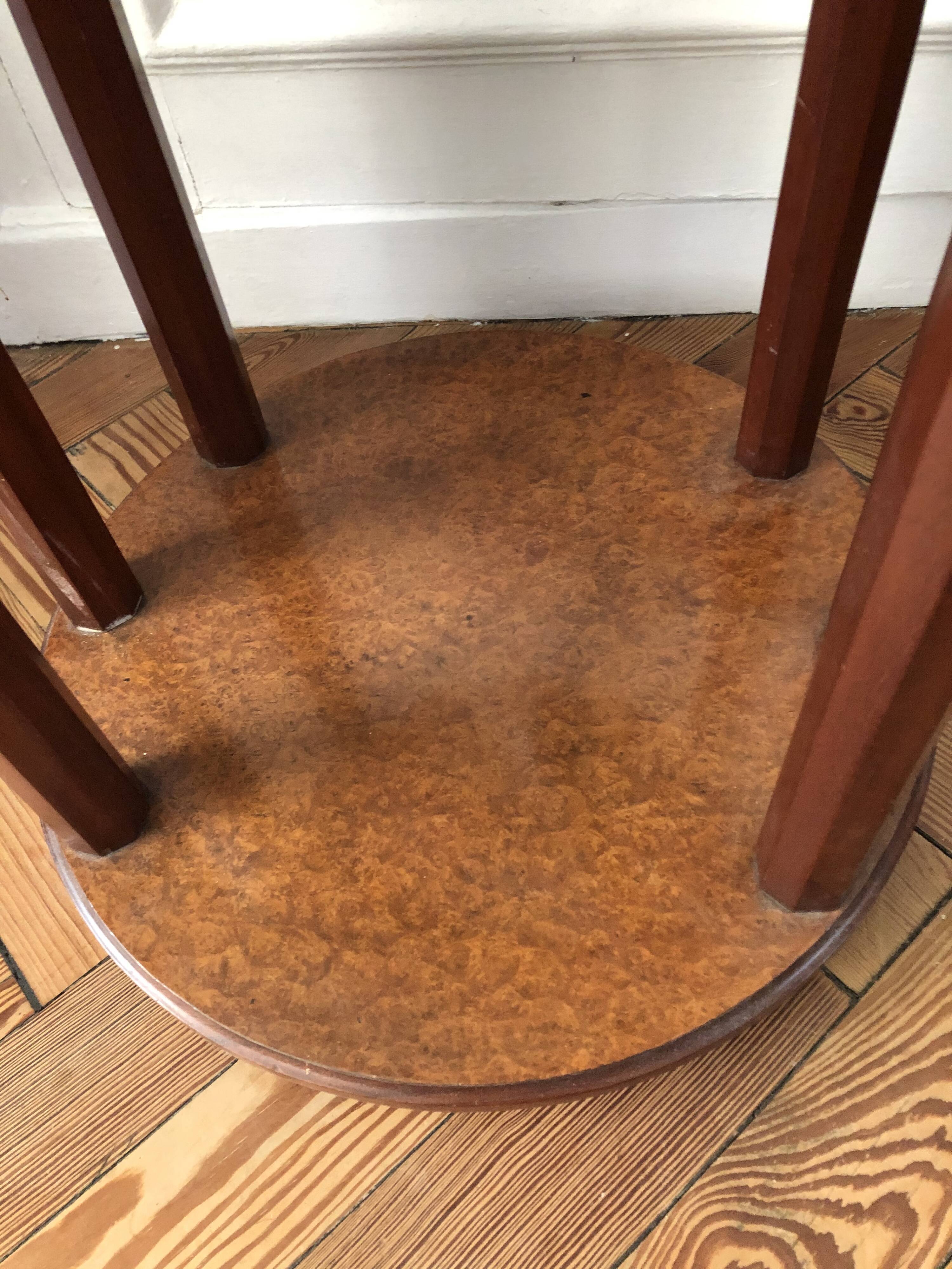 Pair of Art Deco bedside tables made of cedar magnifying glass