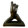 Modern sculpture of a nude woman in green ceramic, signed Carlos Nazareth