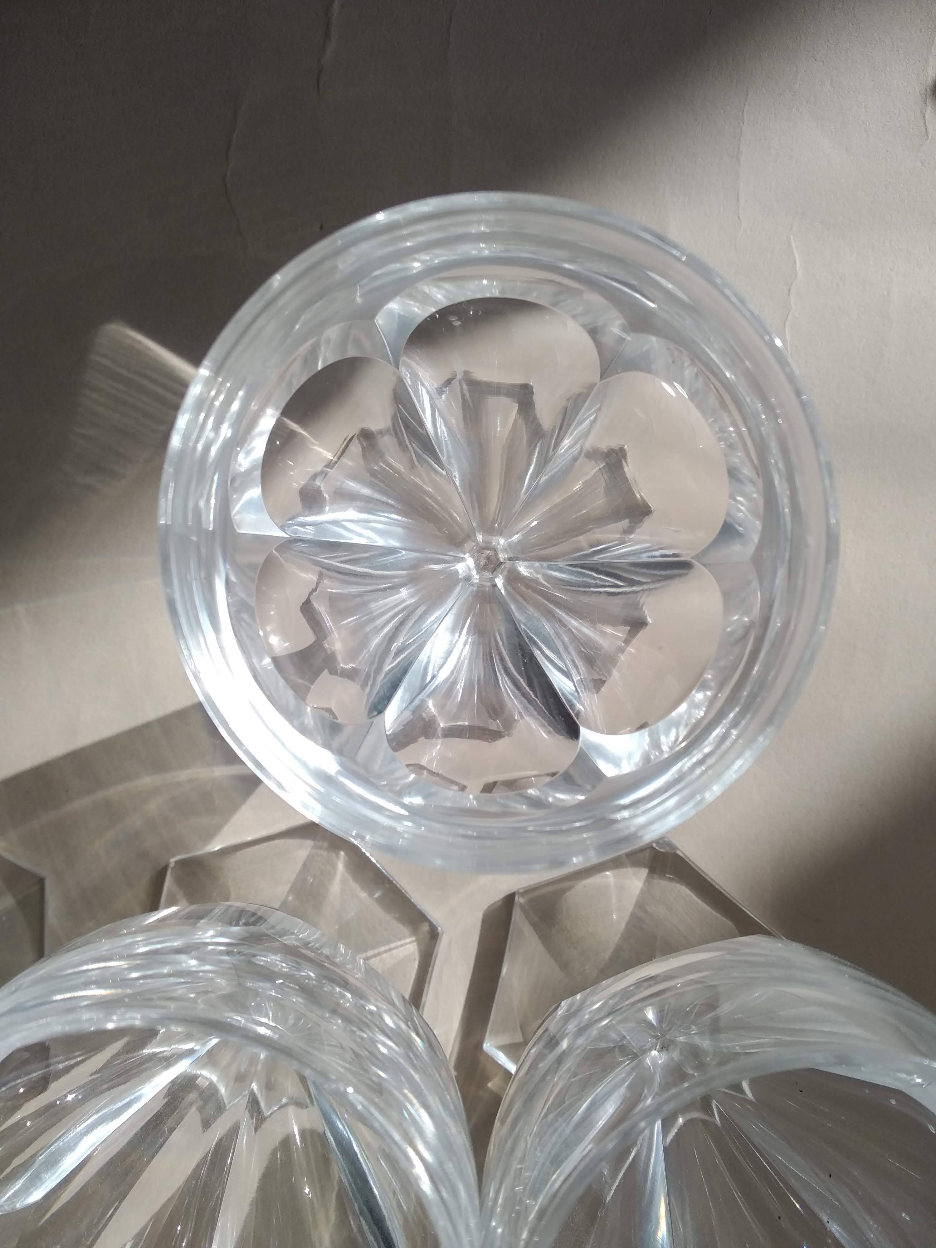 6 SAINT LOUIS flat-ribbed white wine glasses, Poincaré model