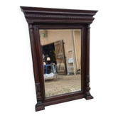 19th-century oak mirror, bevelled