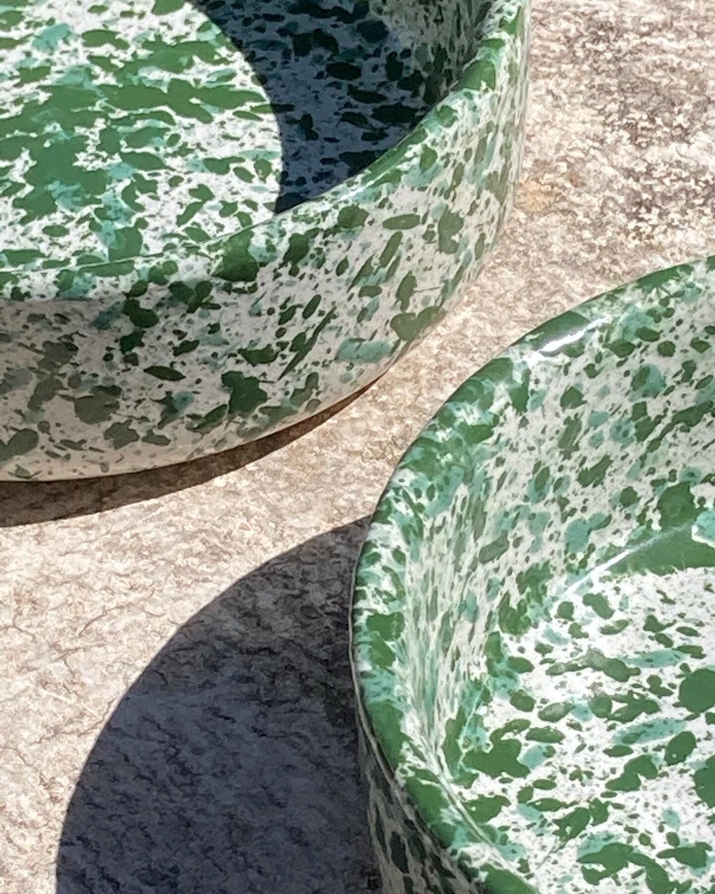 Two speckled ceramic cups