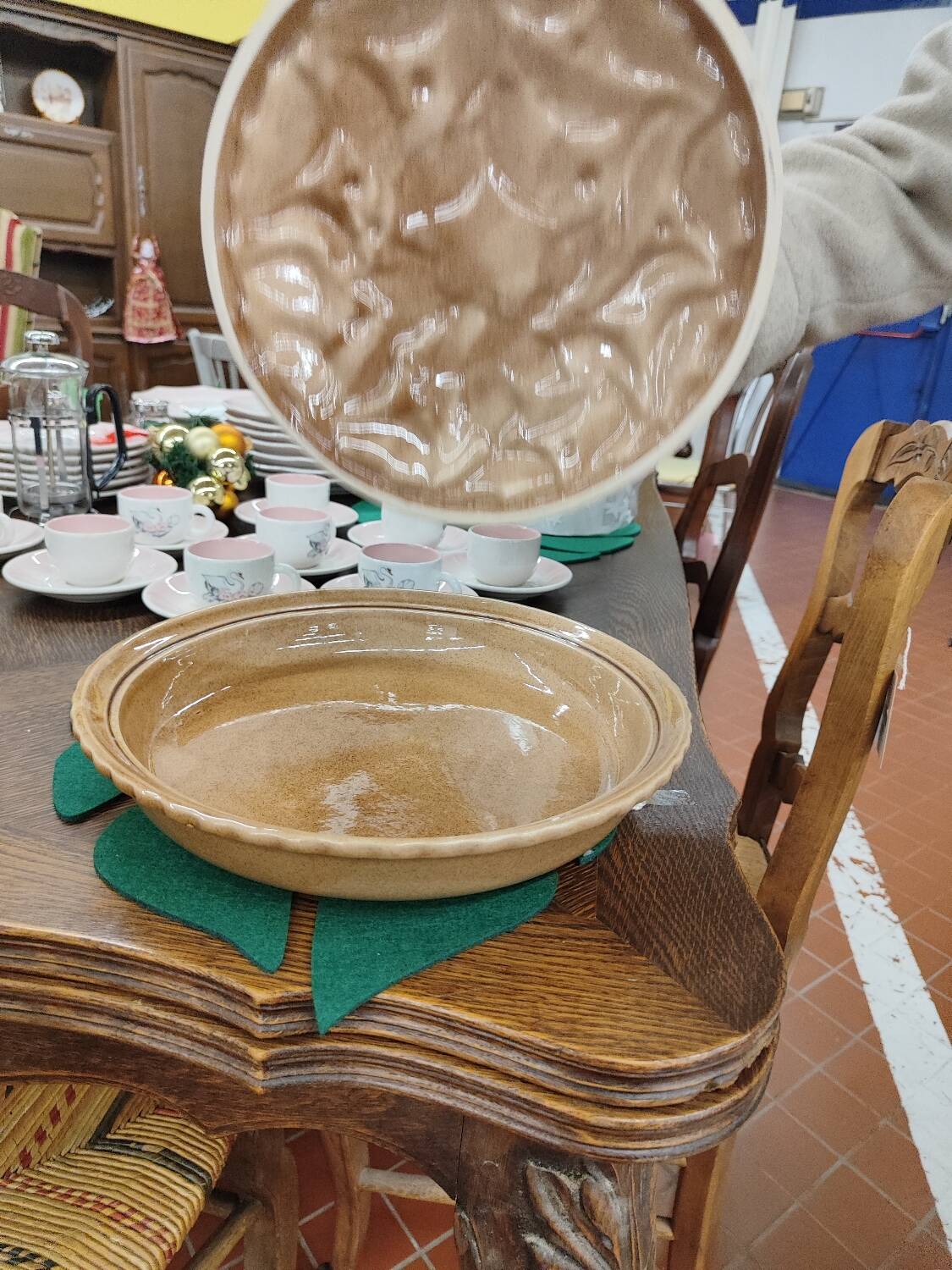 Plat à tarte en barbotine