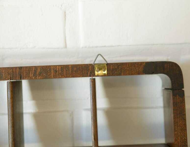 Vintage wooden wall knick knack shelf / shadow box / Gianfranco Frattini