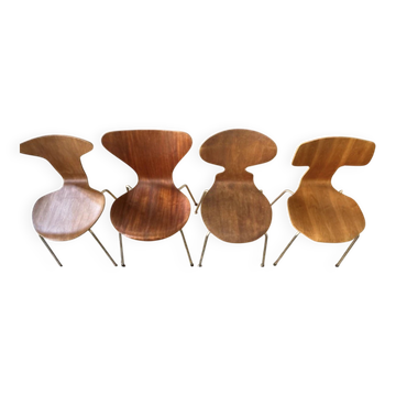Set of 4 chairs by Fritz Hansen - Arne Jacobsen - vintage Scandinavian