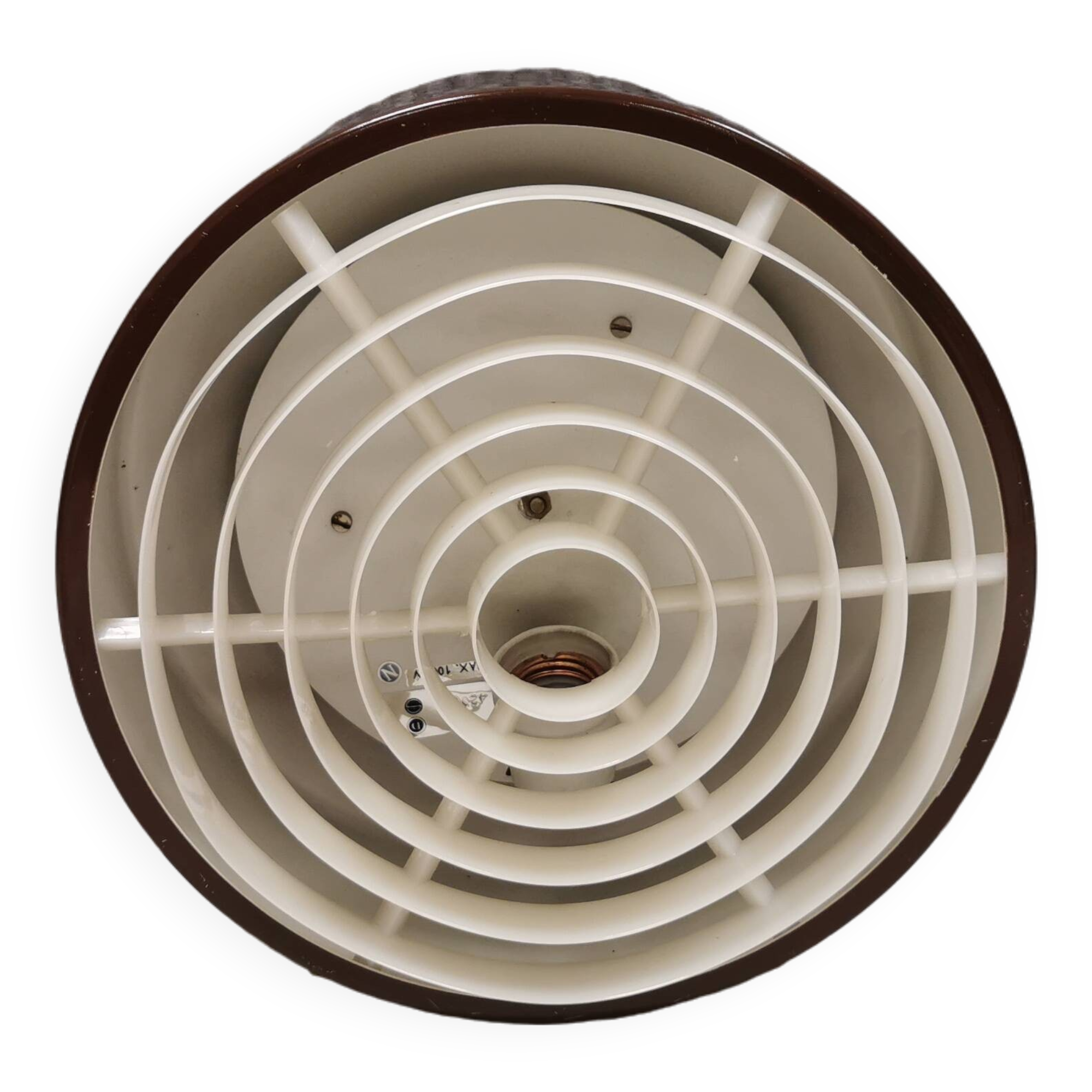 Ceiling lamp from the 80s, Nordisk Solar Denmark. In original light brown color.