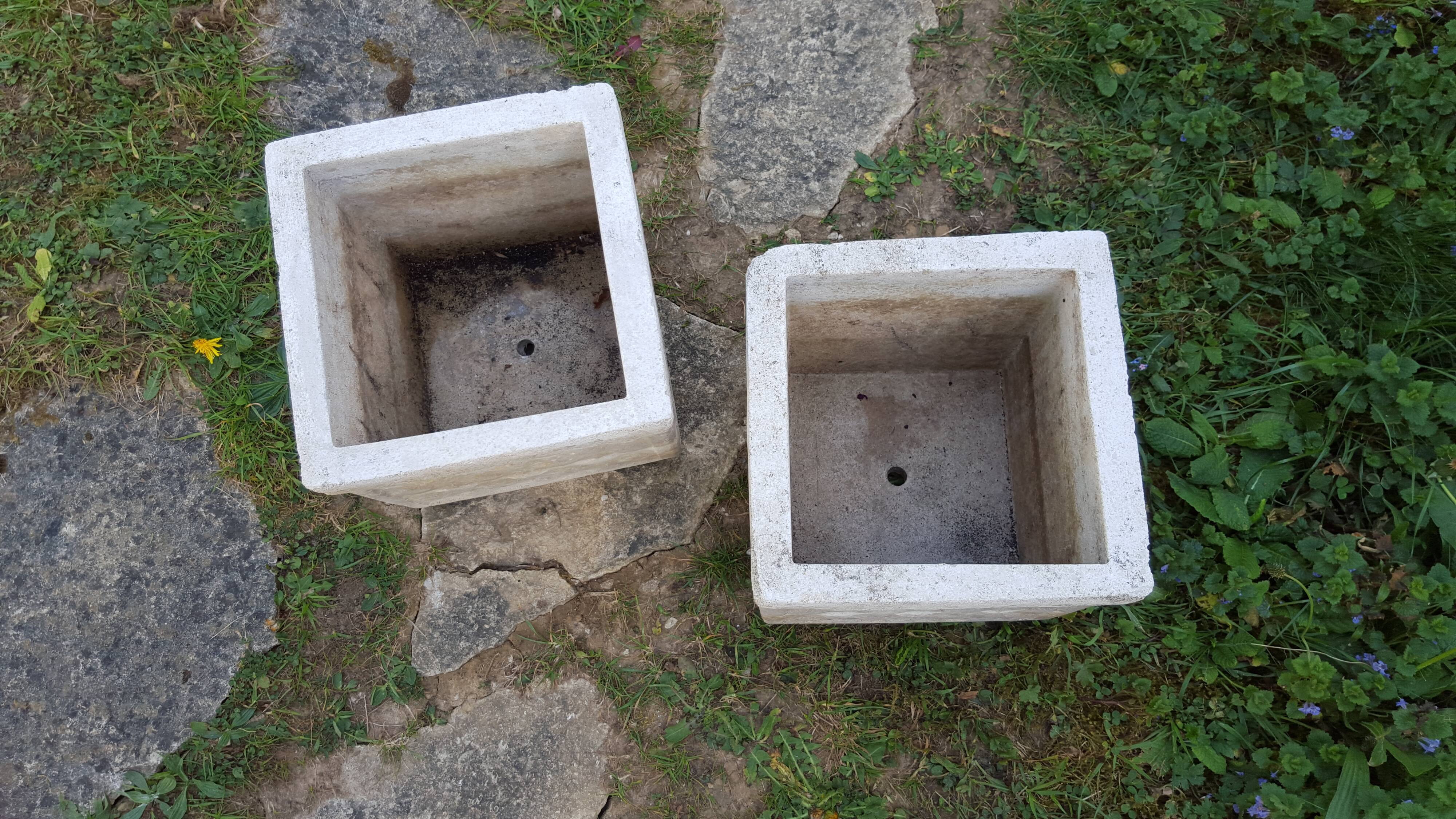 Paire de jardinières cubiques vintage 1960