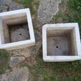 Pair of vintage cubic planters 1960