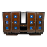 Guglielmo Ulrich Rare Mid-Century Modern Italian Walnut Bar Cabinet, 1940s