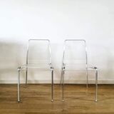 Pair of transparent plexiglass chairs "Armet Italy"