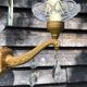 Gilt French Chandelier: Neo Classical 3-Branch Crystal Pendant Light