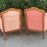 Paire de bergeres anciennes de style louis xv