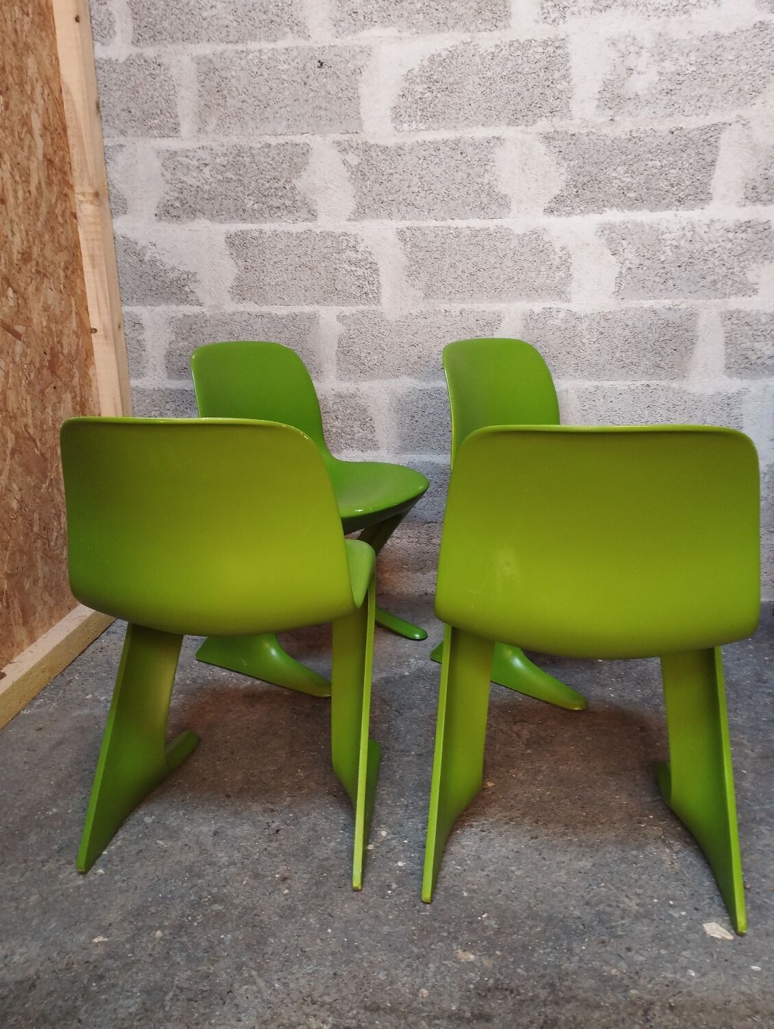 Suite 4 chairs "Kangaroo" Ernst Moeckl