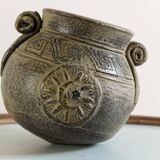 Greek terracotta vase, bronze patina