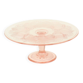 Présentoir à gâteaux vintage rose en verre à motif étoile 32 cm