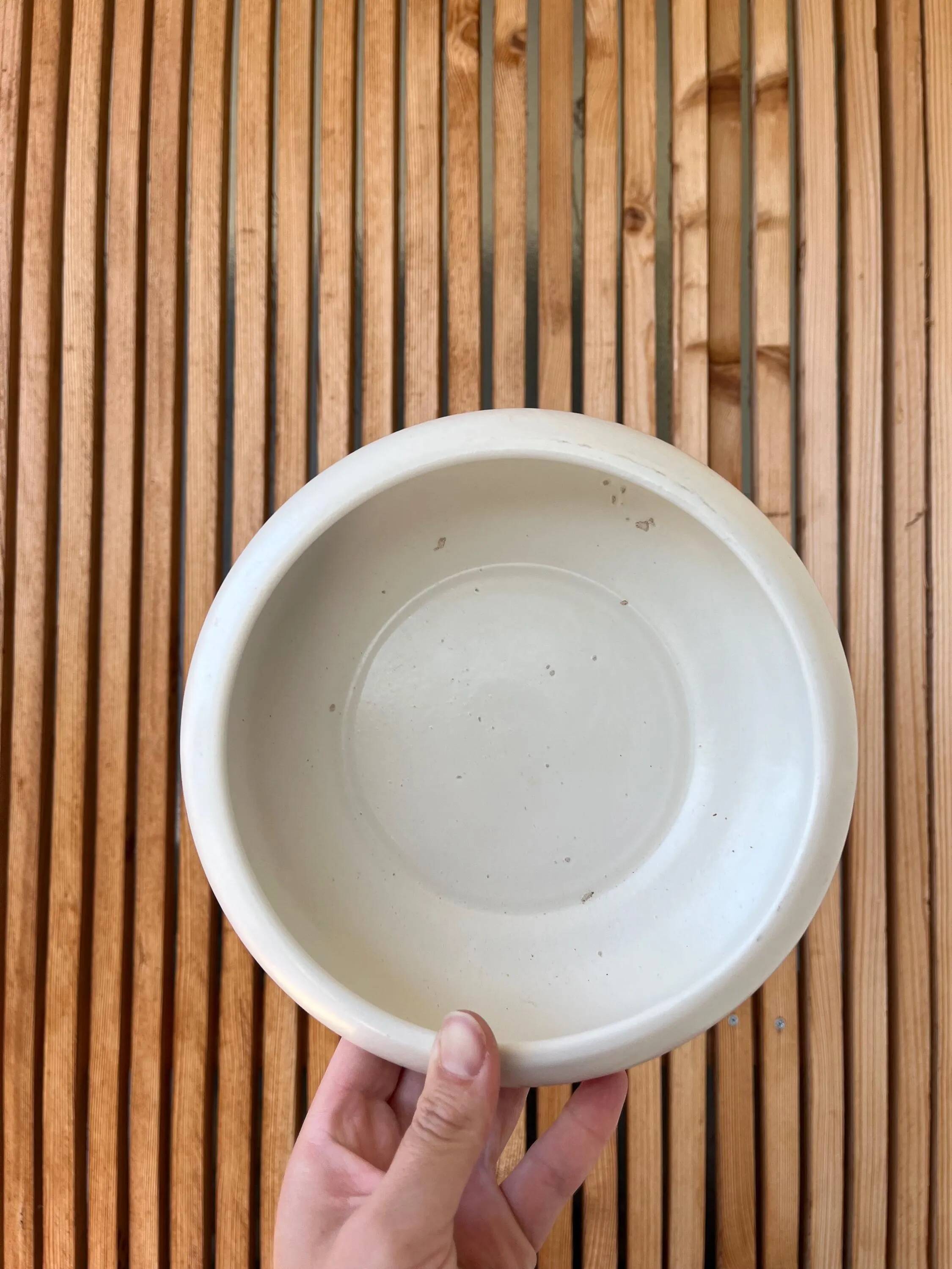 Matte white ceramic bowl, 1950s