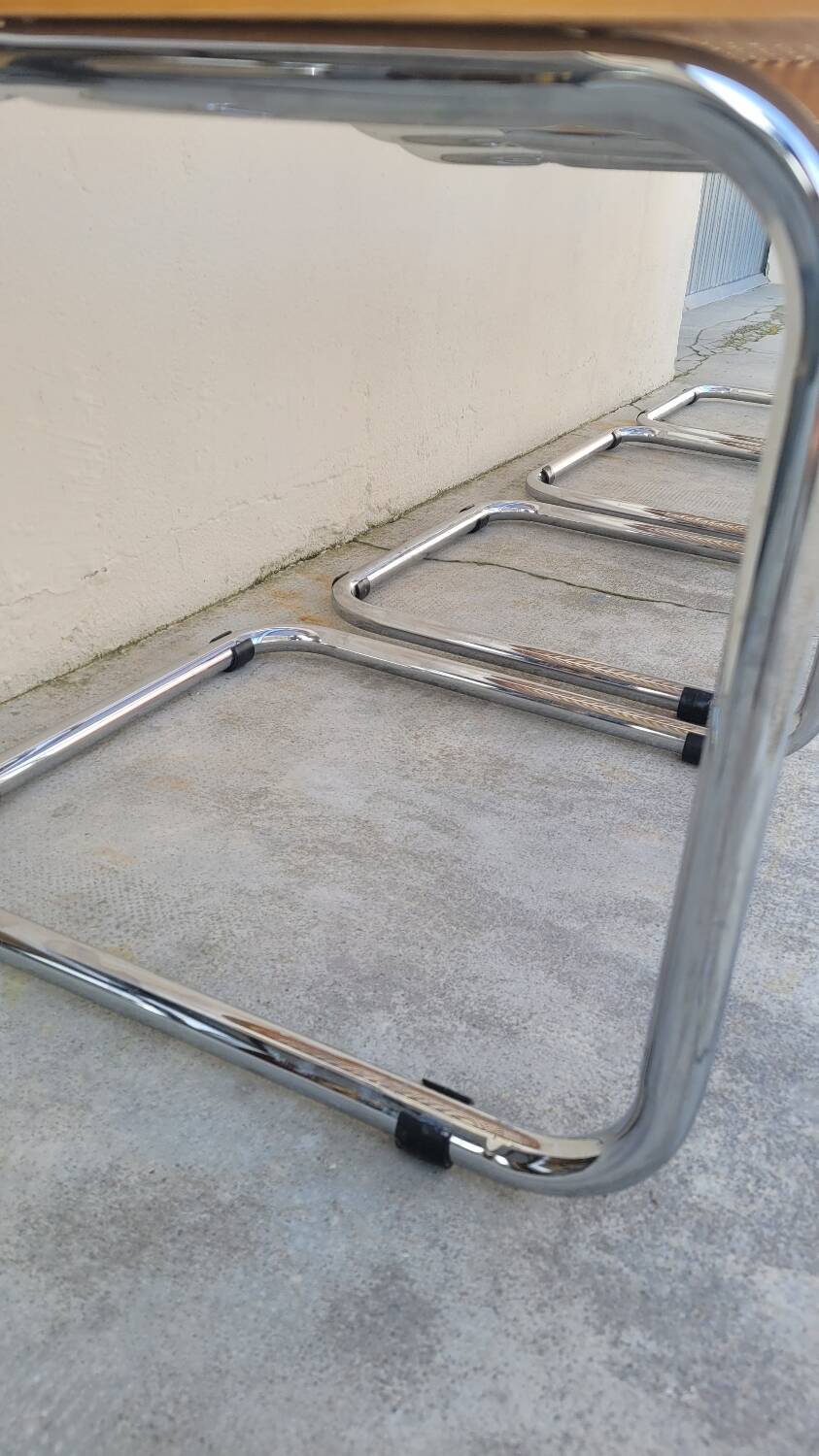 Series of 4 Marcel Breuer B32 chairs signed Italy - 1970s