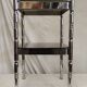 Bedside or side table in chromed steel with green smoked glass from the 70s