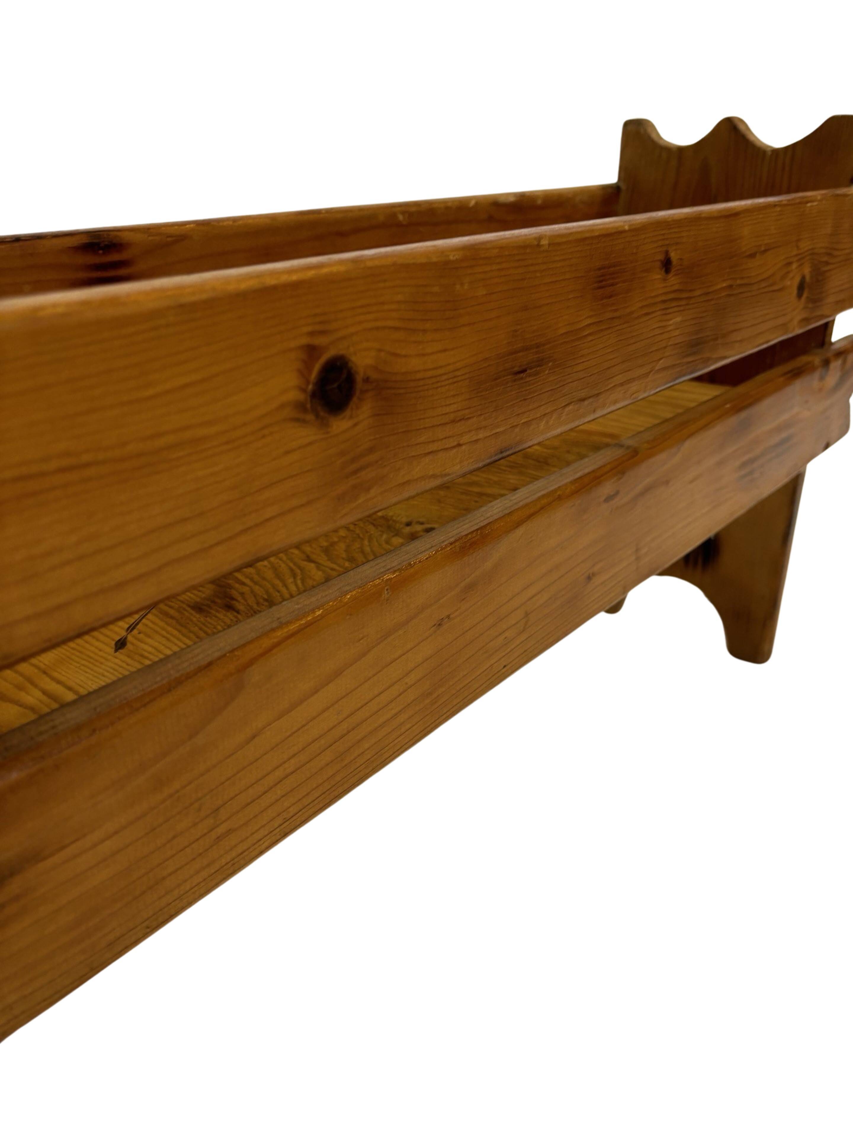 Vintage brutalist planter plant box sixties design wood