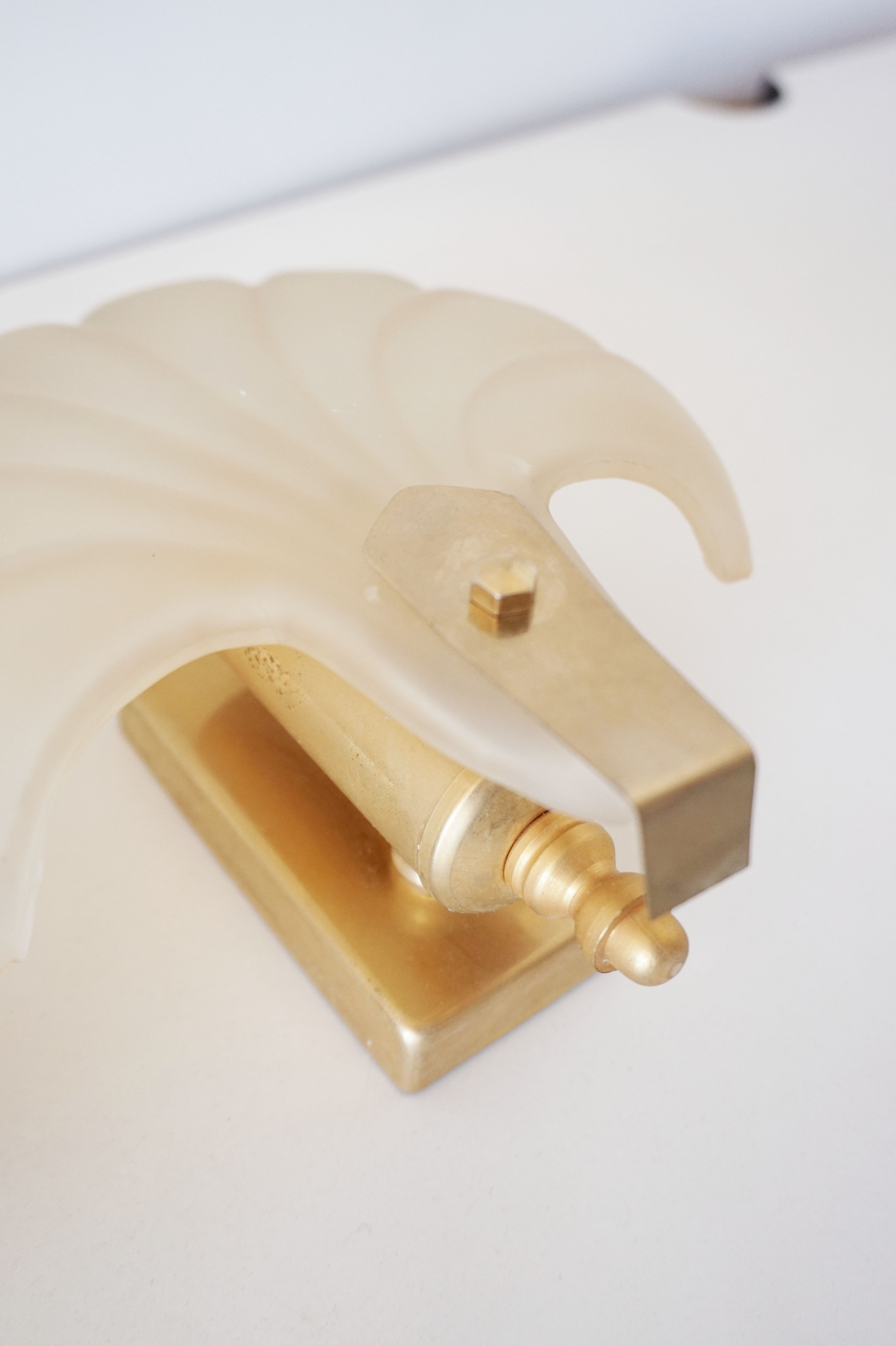 Pair of glass shell sconces