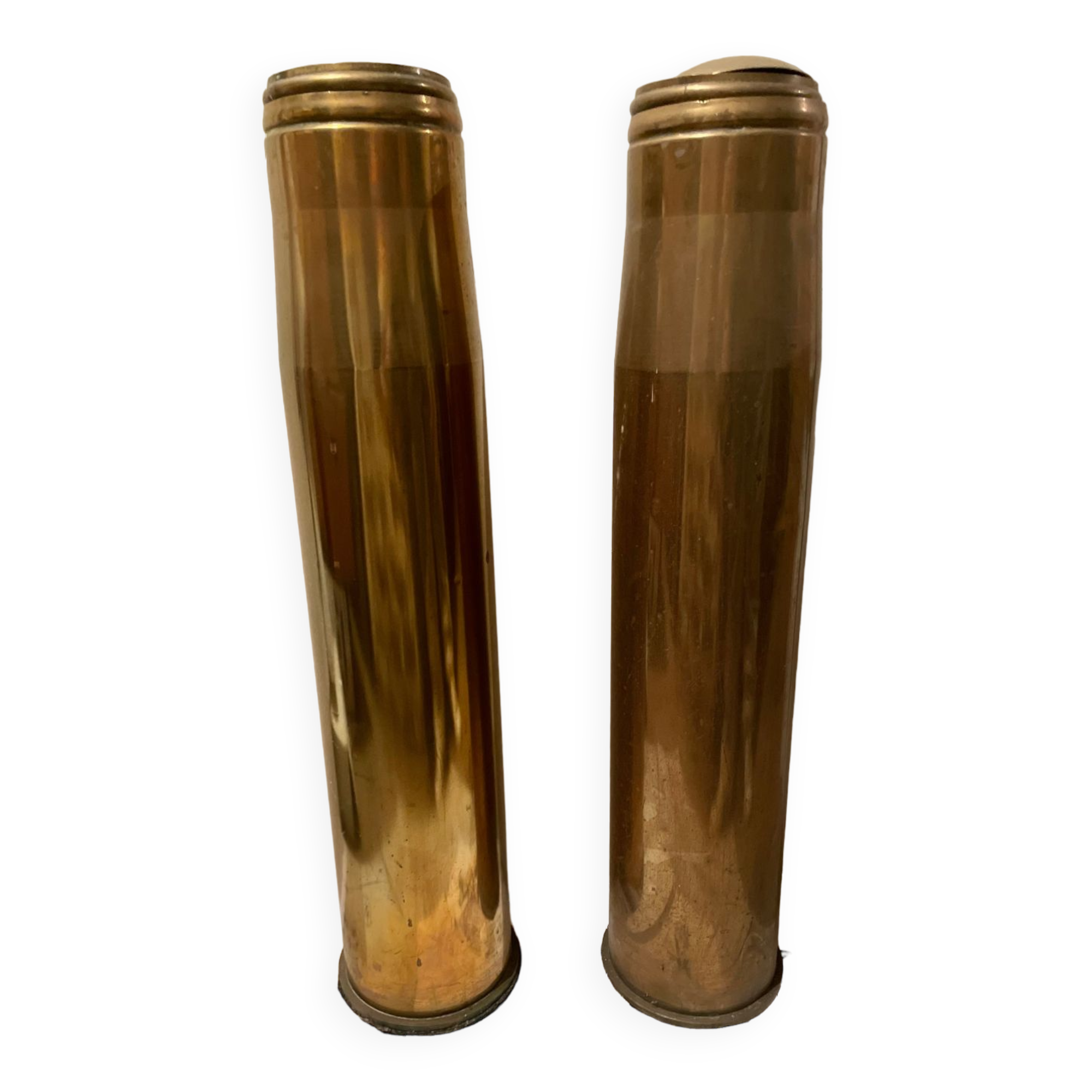 Standing ashtray and vase - brass shell