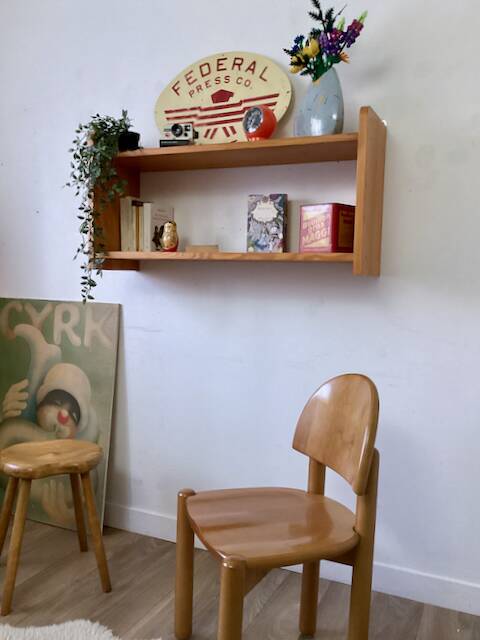 Solid pine wall shelf