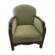 Fauteuil club en velours vert