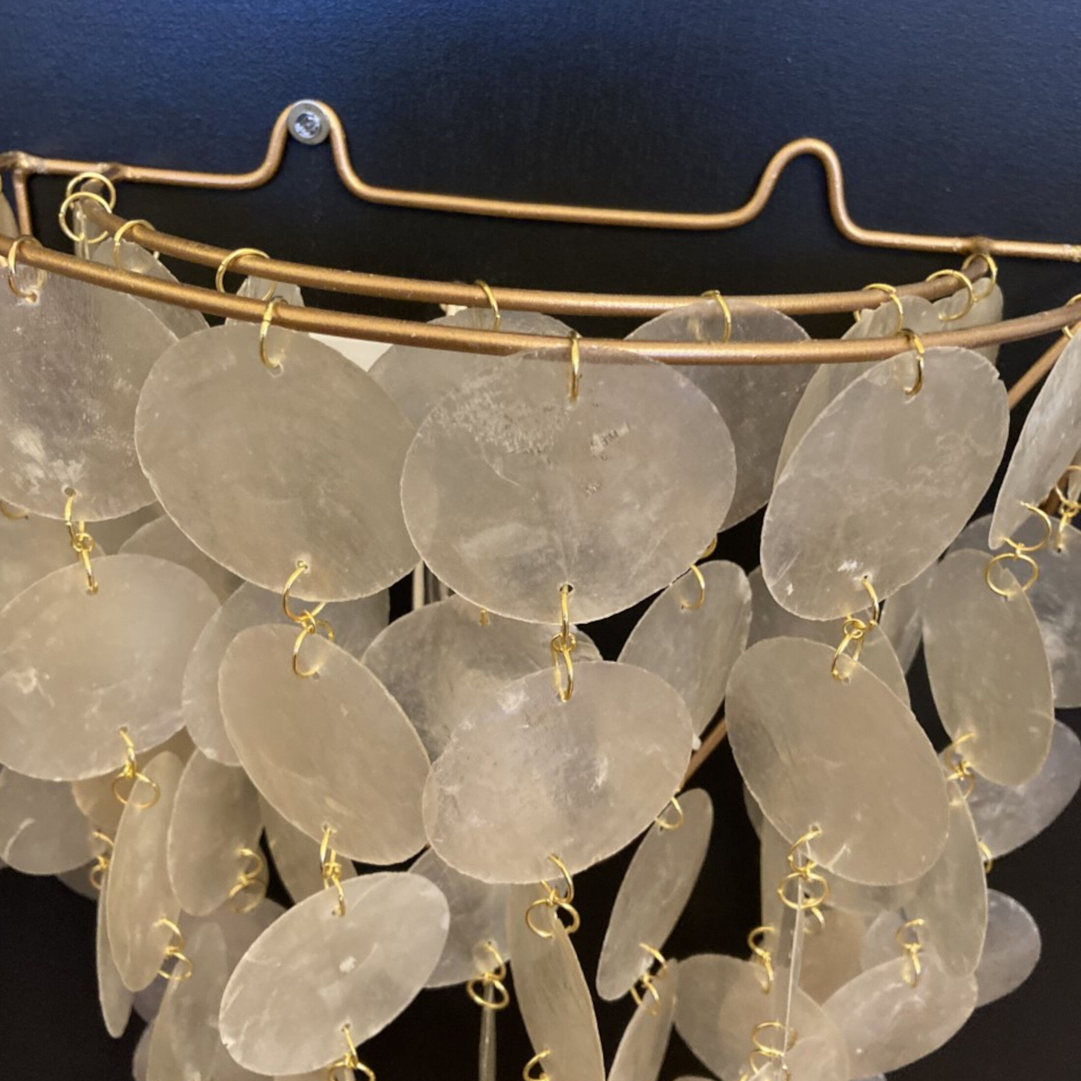 Beautiful pair of mother-of-pearl appliques, 1950, 1960, vintage 25x35cm