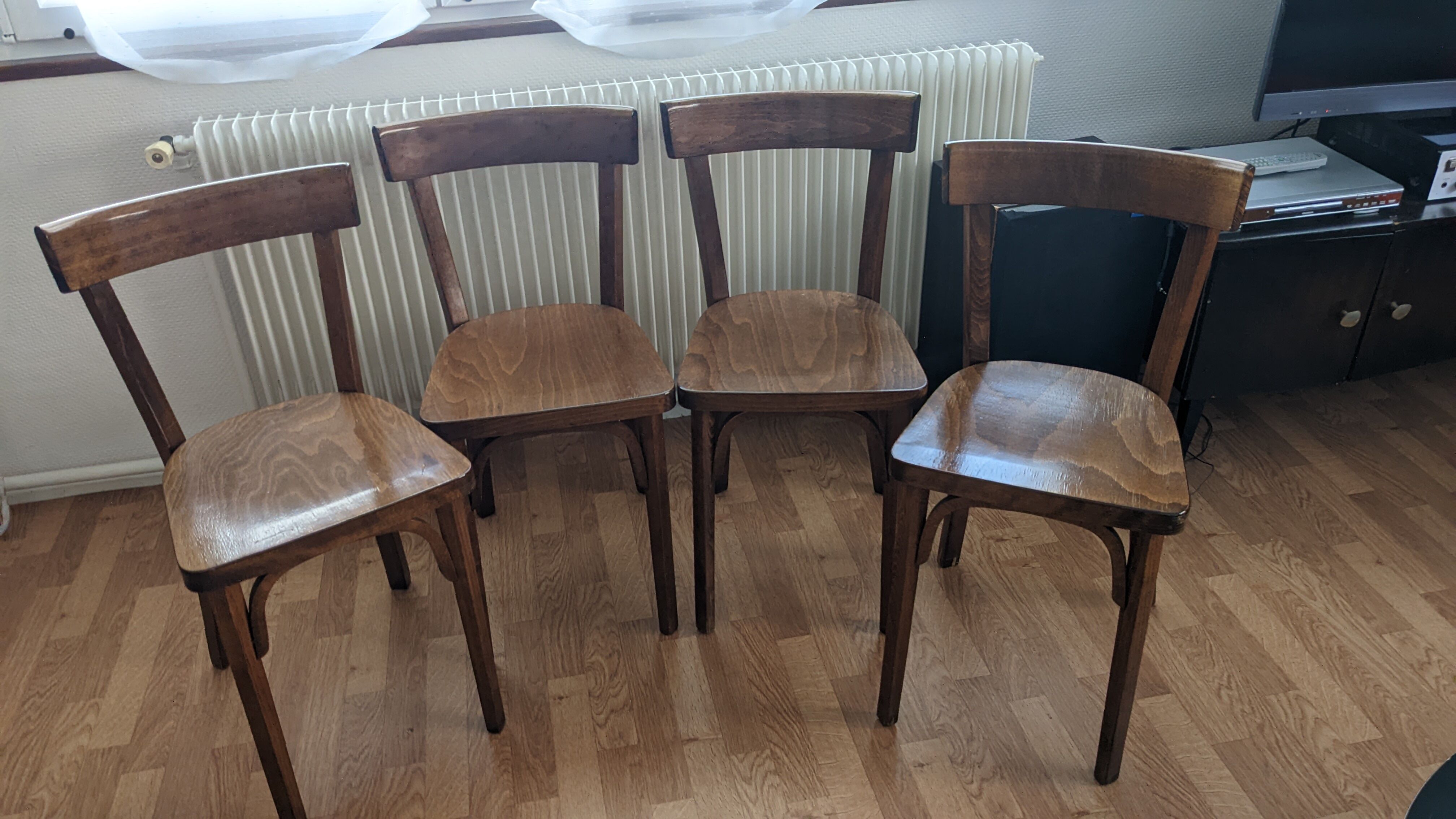 4 chairs vintage Baumann bistro
