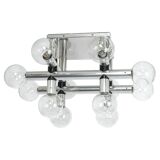 Large Sputnik atomium chrome suspension light by Kalmar, Austria, 1970s.