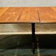 National walnut slatted table, Italy, late 19th century