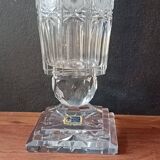 Large transparent crystal VASE 24% vintage, Lausitzer Glass, Germany, GDR