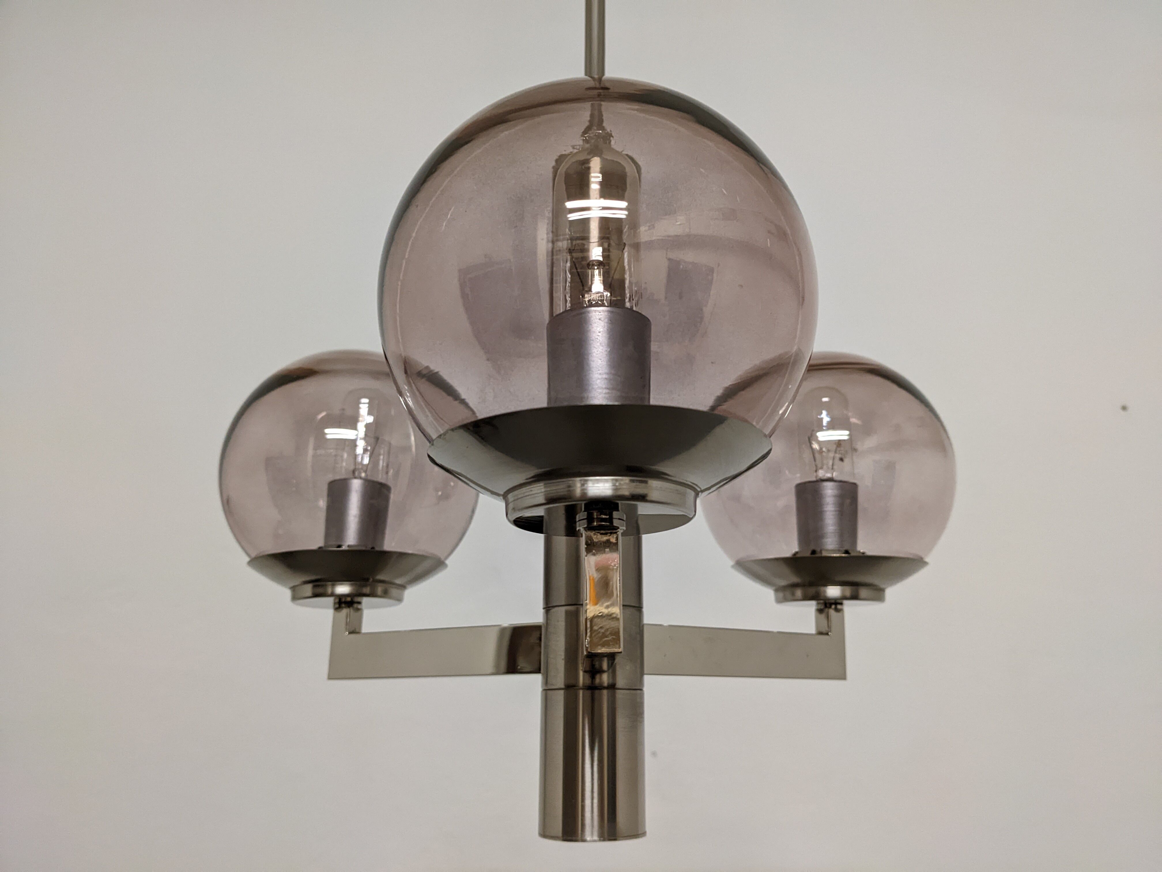 3-light space age chandelier from the 60s-70s