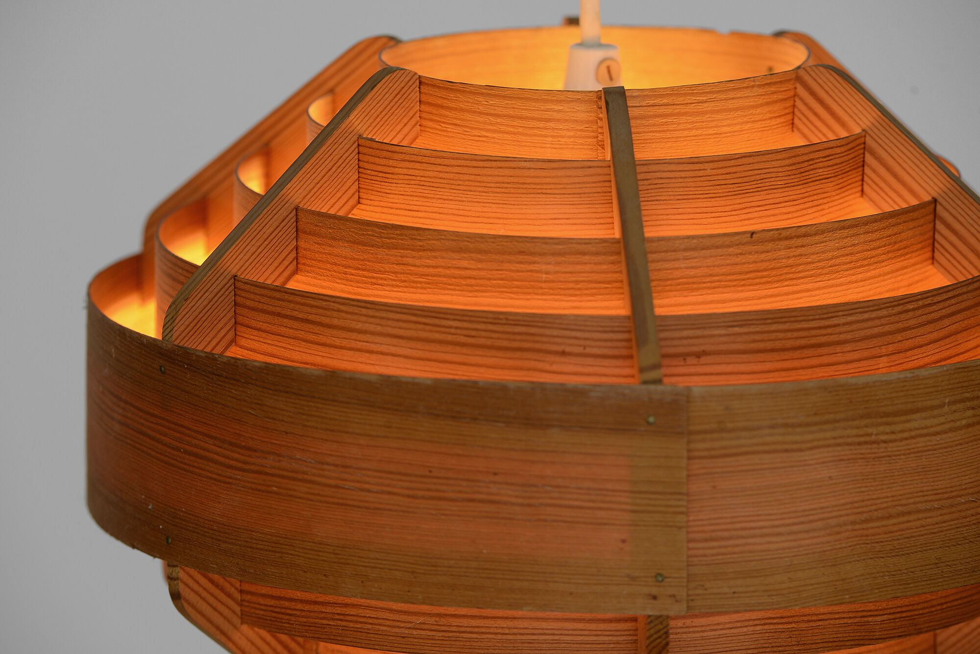 Pine veneer pendant light T510 "Glade" by Hans-Agne Jakobsson for Ellysett AB, Sweden 1960s.