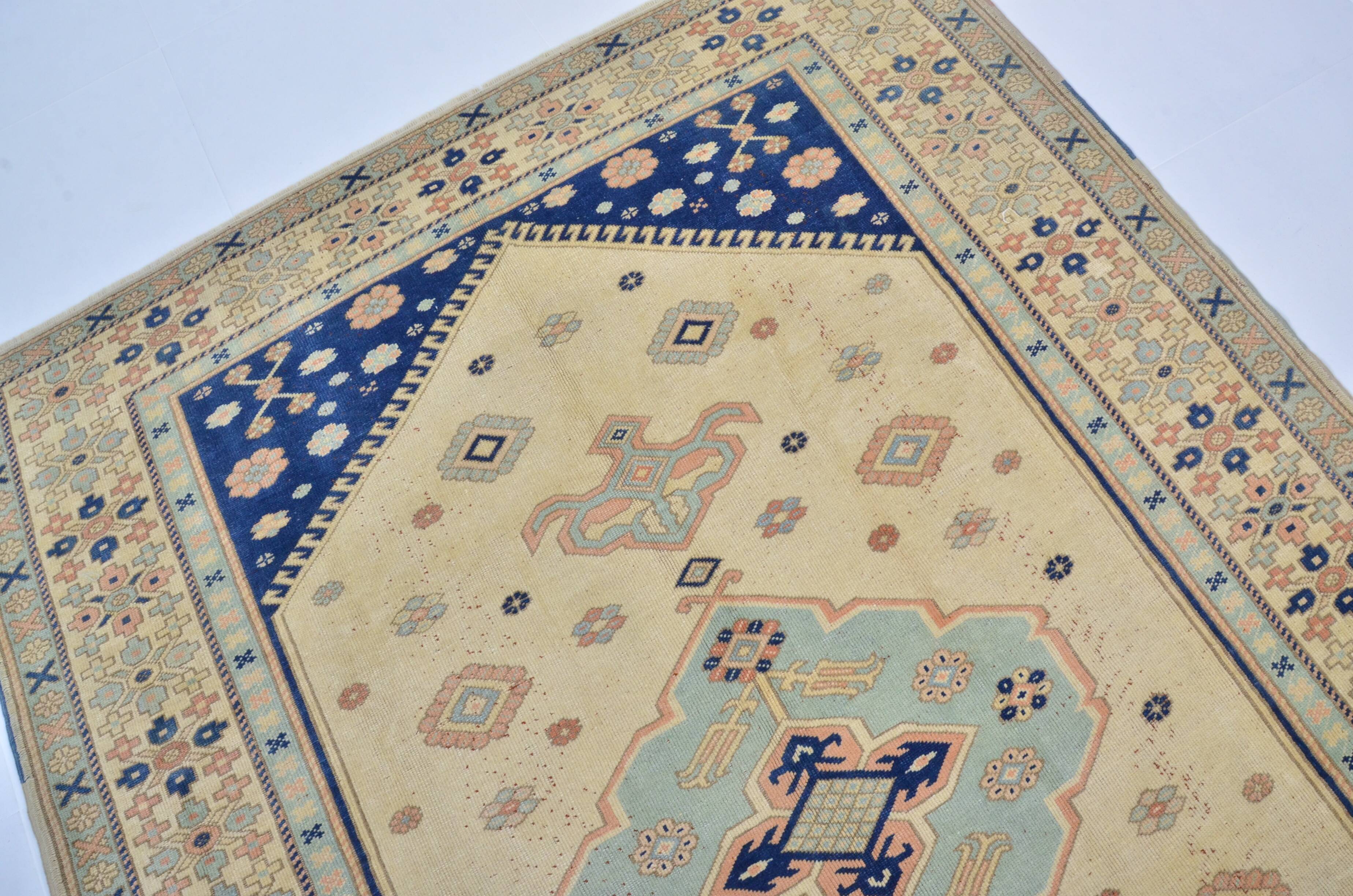 Vintage hand-knotted bohemian rug sku 3521